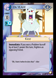 Size: 344x480 | Tagged: safe, enterplay, bulk biceps, pegasus, pony, castle sweet castle, equestrian odysseys, g4, my little pony collectible card game, ccg, male, merchandise, oh yeah, solo, stallion, yeah