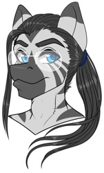 Size: 483x801 | Tagged: safe, artist:inkkeystudios, oc, oc only, zebra, anthro, bust, glasses, looking at you, solo