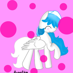 Size: 768x768 | Tagged: safe, artist:magicangelstarartist, oc, oc only, pegasus, pony, birthday gift art, eyes closed, female, gift art, mare, side view, simple background, solo