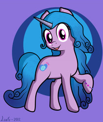Size: 2480x2953 | Tagged: safe, artist:lurfy, izzy moonbow, pony, unicorn, g5, bracelet, cute, female, friendship bracelet, high res, izzybetes, jewelry, mare, open mouth, open smile, raised hoof, smiling, solo