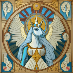 Size: 767x767 | Tagged: safe, ai assisted, ai content, princess celestia, alicorn, anthro, g4, clothes, dress, long hair, nimbus, solo, spread wings, wings