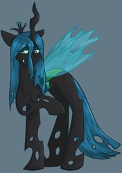 Size: 1345x1913 | Tagged: safe, artist:emmettart, queen chrysalis, changeling, changeling queen, g4, crown, female, jewelry, mare, regalia, solo, transparent wings, wings