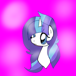 Size: 768x768 | Tagged: safe, artist:magicangelstarartist, oc, oc only, oc:windy cloud, pony, unicorn, bust, female, looking offscreen, mare, simple background, solo