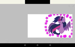 Size: 720x450 | Tagged: safe, artist:magicangelstarartist, twilight sparkle, alicorn, pony, g4, eyes closed, female, mare, simple background, solo, spread wings, twilight sparkle (alicorn), wings
