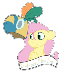 Size: 827x967 | Tagged: safe, artist:eivilpotter, fluttershy, pegasus, pony, g4, bust, element of kindness, female, healer's mask, mare, mask, simple background, solo, text, transparent background