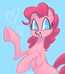 Size: 1772x2000 | Tagged: safe, artist:grease_online, pinkie pie, earth pony, pony, g4, female, light blue background, mare, simple background, solo