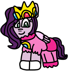 Size: 870x910 | Tagged: safe, artist:jadeharmony, pipp petals, pegasus, pony, g5, adorapipp, clothes, cosplay, costume, crossover, crown, cute, dress, female, gloves, hoof gloves, jewelry, mare, princess peach, regalia, simple background, solo, super mario bros., transparent background