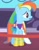 Size: 1234x1568 | Tagged: safe, screencap, rainbow dash, pegasus, pony, g4, the best night ever, alone, alternate hairstyle, canterlot, canterlot castle, carpet, clothes, cropped, cute, dashabetes, dress, gala dress, gown, grand galloping gala, rainbow dash's first gala dress, sad, sadorable, solo