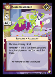 Size: 344x480 | Tagged: safe, enterplay, rarity, smooze, pony, unicorn, equestrian odysseys, g4, make new friends but keep discord, my little pony collectible card game, ccg, clothes, disgusted, dress, female, mare, merchandise, open mouth, smoozed, tongue out