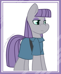 Size: 818x986 | Tagged: safe, artist:eivilpotter, maud pie, earth pony, pony, g4, clothes, female, looking offscreen, mare, simple background, solo