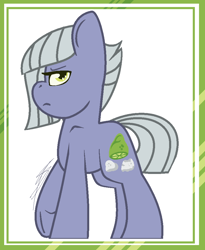 Size: 788x960 | Tagged: safe, artist:eivilpotter, limestone pie, earth pony, pony, g4, colored, female, flat colors, looking offscreen, mare, side view, simple background, solo