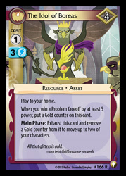 Size: 344x480 | Tagged: safe, enterplay, king grover, griffon, equestrian odysseys, g4, my little pony collectible card game, the lost treasure of griffonstone, ccg, idol of boreas, merchandise