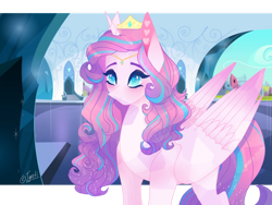 Size: 1024x768 | Tagged: safe, artist:jgreti, princess flurry heart, alicorn, pony, g4, crown, female, jewelry, mare, older, older flurry heart, regalia, solo