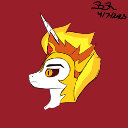 Size: 1000x1000 | Tagged: safe, artist:bifrose, daybreaker, alicorn, pony, g4, apollyon, male, rule 63, side view, solo, stallion