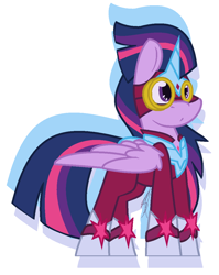 Size: 888x1116 | Tagged: safe, artist:eivilpotter, twilight sparkle, alicorn, pony, g4, female, mare, masked matter-horn costume, power ponies, simple background, solo, superhero, superhero costume, twilight sparkle (alicorn), white background