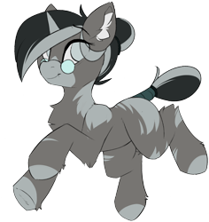 Size: 1728x1831 | Tagged: safe, artist:beardie, oc, oc only, unnamed oc, pony, unicorn, glasses, horn, raised hoof, simple background, smiling, solo, tail, tail wrap, transparent background