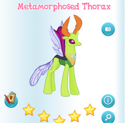 Size: 458x451 | Tagged: safe, gameloft, screencap, thorax, changedling, changeling, g4, my little pony: magic princess, king thorax