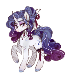 Size: 1272x1420 | Tagged: safe, artist:faritallkie, rarity, pony, unicorn, g4, colored hooves, ear piercing, earring, female, jewelry, mare, necklace, piercing, redesign, simple background, smiling, solo, transparent background