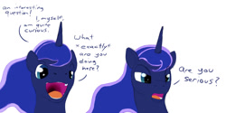 Size: 1280x640 | Tagged: safe, artist:stillwaterspony, princess luna, alicorn, pony, g4, emotions, female, smiling, solo, talking