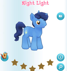 Size: 425x453 | Tagged: safe, gameloft, screencap, night light, pony, unicorn, g4, my little pony: magic princess, male, solo, stallion