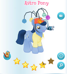 Size: 442x483 | Tagged: safe, gameloft, screencap, pony, g4, my little pony: magic princess, astro pony, planetary bob