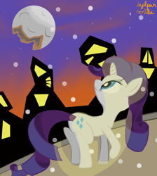 Size: 1284x1430 | Tagged: safe, artist:sylphanscribe, rarity, pony, unicorn, g4, female, moon, night, solo