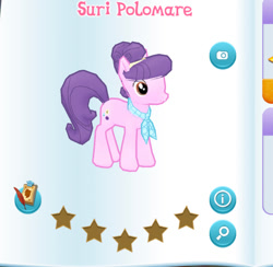 Size: 498x486 | Tagged: safe, gameloft, screencap, suri polomare, pony, g4, my little pony: magic princess