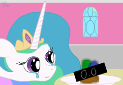 Size: 1182x811 | Tagged: safe, artist:sylphanscribe, princess celestia, alicorn, pony, g4, censored, crying, female, solo