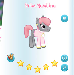 Size: 490x494 | Tagged: safe, gameloft, screencap, prim hemline, pony, g4, my little pony: magic princess