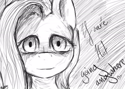 Size: 2100x1500 | Tagged: safe, artist:minckies, pegasus, pony, bust, creepy, female, grayscale, lineart, mare, monochrome, solo