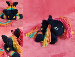 Size: 1280x960 | Tagged: safe, artist:starfulstitches, oc, pegasus, pony, irl, lying down, photo, plushie, prone, solo