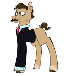 Size: 900x1000 | Tagged: safe, artist:fuckomcfuck, oc, oc:mr. business, earth pony, pony, clothes, facial hair, moustache, necktie, shiny mane, simple background, solo, suit, transparent background