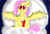 Size: 1024x704 | Tagged: safe, artist:adishu, fluttershy, bat pony, g4, apple, bat ponified, cloud, fangs, flutterbat, food, full moon, juice, moon, night, on a cloud, race swap, sitting, sitting on a cloud, solo, spread wings, wings