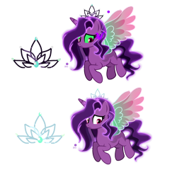 Size: 4000x4000 | Tagged: safe, artist:harmonyvitality-yt, oc, oc only, alicorn, pony, unicorn, alicorn oc, artificial wings, augmented, base used, female, flying, horn, magic, magic wings, mare, simple background, sombra eyes, transparent background, unicorn oc, wings