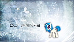 Size: 1920x1080 | Tagged: safe, artist:lugiadriel14, artist:sooyou, edit, dj pon-3, vinyl scratch, pony, unicorn, g4, abstract background, circle, female, grunge, mare, music notes, name, sheet music, solo, stars, wallpaper, wallpaper edit, watermark
