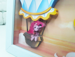 Size: 1280x960 | Tagged: safe, artist:_ellashi_, artist:made_by_franch, pinkie pie, earth pony, pony, g4, balloon, craft, diorama, handmade, irl, photo, picture frame, solo