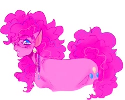 Size: 540x435 | Tagged: safe, artist:rare-apples, pinkie pie, earth pony, pony, g4, 2d, digital art, ear piercing, earring, female, fluffy, jewelry, long hair, long mane, mare, piercing, solo