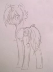 Size: 1465x2001 | Tagged: safe, artist:saby, derpibooru exclusive, oc, oc only, oc:bead frame, pony, unicorn, butt, femboy, looking at you, looking back, looking back at you, male, plot, simple background, sketch, solo, standing, traditional art, white background