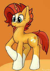Size: 1724x2440 | Tagged: safe, artist:aquamuro, part of a set, sunburst, pony, unicorn, g4, advertisement in description, colored hooves, commission, cute, description is relevant, ear fluff, fluffy, giveaway, glasses, horn, male, multicolored hair, signature, simple background, sketch, smiling, solo, stallion, ych result