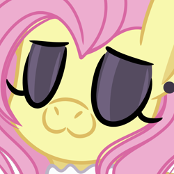 Size: 1000x1000 | Tagged: safe, alternate version, artist:emberslament, fluttershy, pony, g4, close-up, ear piercing, earring, eyeshadow, female, fluttergoth, jewelry, makeup, mare, piercing, simple background, solo, transparent background, uwu