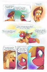 Size: 2659x4032 | Tagged: safe, artist:punkittdev, applejack, big macintosh, earth pony, pony, comic:apple in the orchard, g4, comic, dialogue, female, trans big macintosh, trans female, transgender