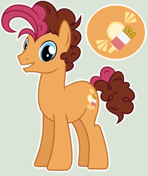 Size: 1784x2128 | Tagged: safe, artist:starvelvetyt, oc, oc only, oc:cheese cream, earth pony, pony, base used, grin, male, offspring, outline, parent:cheese sandwich, parent:pinkie pie, parents:cheesepie, smiling, solo, stallion, white outline