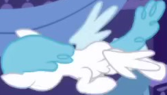 Size: 244x139 | Tagged: safe, screencap, lightning bolt, white lightning, pegasus, pony, friendship is magic, g4, background character, background pony, cropped, female, flying, mare, solo, spread wings, wings