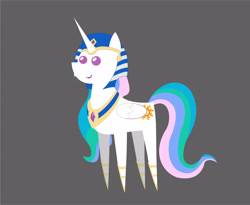 Size: 5116x4197 | Tagged: safe, artist:cabinet chief assistant k, idw, princess celestia, alicorn, pony, g4, reflections, absurd resolution, egyptian, egyptian headdress, egyptian pony, female, mare, mirror universe, pointy ponies, ra celestia, simple background, smiling, solo, vector