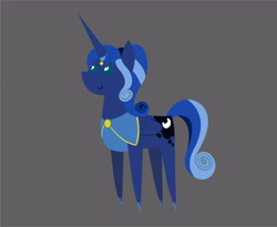 Size: 5116x4197 | Tagged: safe, artist:cabinet chief assistant k, idw, princess luna, alicorn, pony, g4, reflections, absurd resolution, artemis luna, female, horn, horn ring, mare, mirror universe, pointy ponies, ring, simple background, smiling, solo, vector