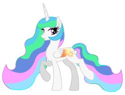 Size: 8000x6076 | Tagged: safe, artist:laszlvfx, princess celestia, pony, g4, absurd resolution, base used, colored wings, multicolored wings, simple background, solo, transparent background, wings