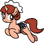 Size: 145x143 | Tagged: safe, artist:somethingatall, red ribbons, pony, unicorn, g4, clothes, female, horn, lowres, maid, mare, simple background, solo, transparent background