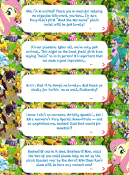 Size: 2048x2766 | Tagged: safe, gameloft, captain hoofbeard, fluttershy, jewel, earth pony, merpony, pegasus, pony, g4, my little pony: magic princess, amputee, beard, dialogue, dialogue box, ear piercing, english, event, facial hair, female, gold tooth, headband, high res, jewelry, male, mare, mobile game, necklace, peg leg, piercing, prosthetic leg, prosthetic limb, prosthetics, speech bubble, stallion, sword, text, unshorn fetlocks, weapon