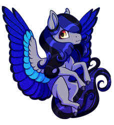 Size: 984x1080 | Tagged: safe, artist:oneiria-fylakas, oc, oc only, oc:midnight dreams, pegasus, pony, chibi, colored wings, female, mare, multicolored wings, simple background, solo, transparent background, wings
