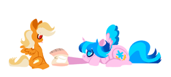 Size: 3000x1350 | Tagged: safe, artist:neonishe, oc, oc only, oc:neon star, oc:sunshinenya, alicorn, pegasus, pony, cute, food, horn, marshmallow, simple background, tongue out, white background, wings